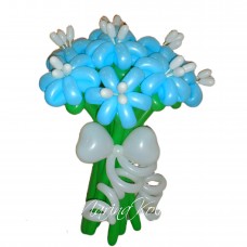 Букет з кульок Блакитні ромашки